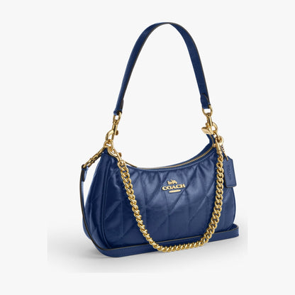 Coach Teri Shoulder Bag With Quilting - Gold/Deep Blue
