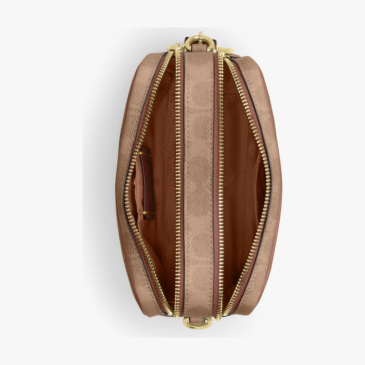 Coach Mini Carey Crossbody Bag In Signature Canvas - Gold/Tan/Brown
