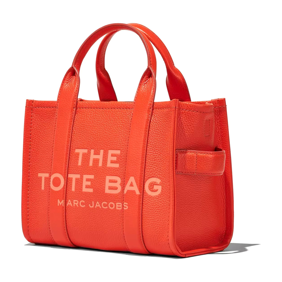 Marc Jacobs The Leather Small Tote Bag - ELECTRIC ORANGE