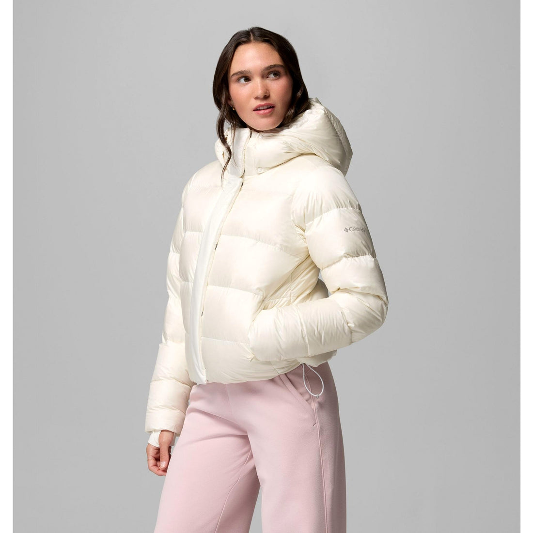 Columbia Women's Amaze Puff Hooded Jacket - Sea Salt Pearl Shine