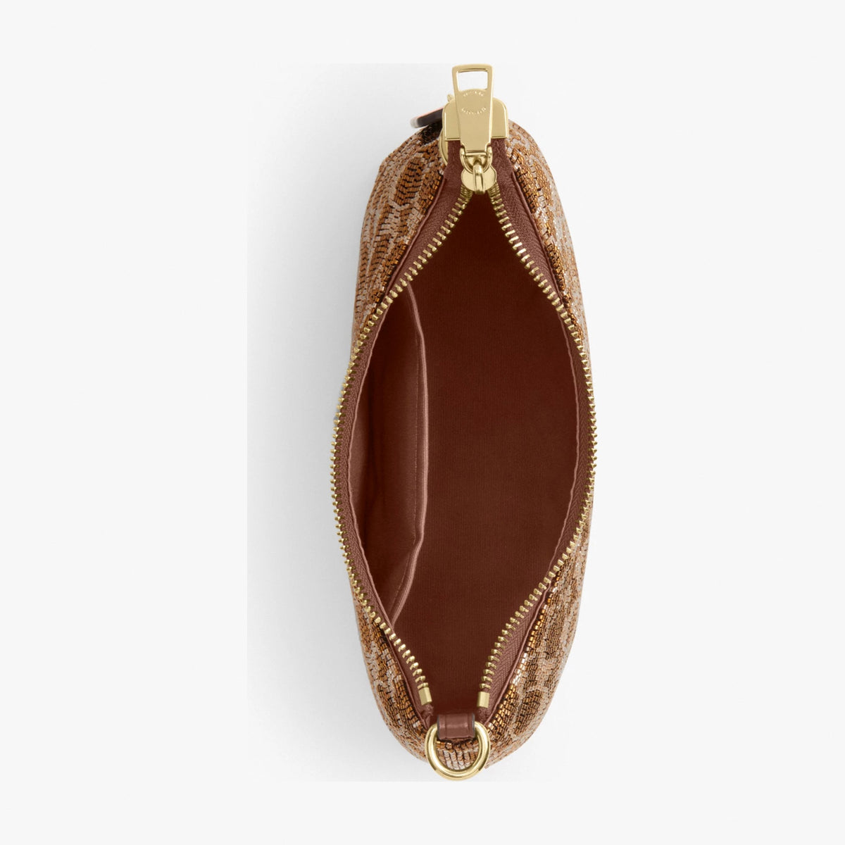 Coach Teri Shoulder Bag In Signature Beaded Satin - Gold/Tan