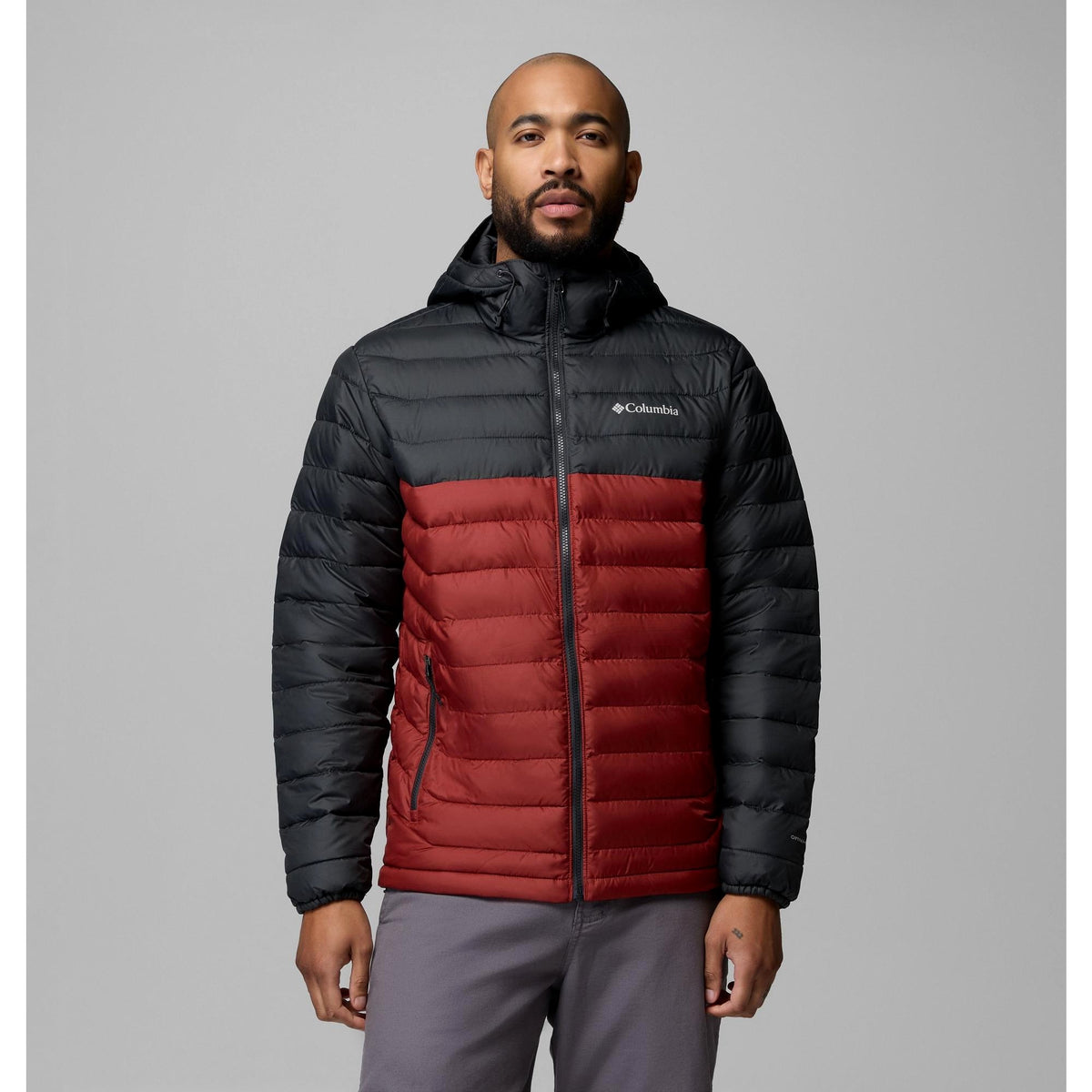 Columbia Men's Powder Lite II Hooded Jacket - Red Oxide, Shark
