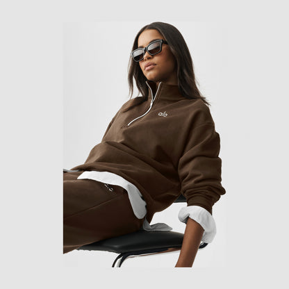 Alo Yoga Accolade 1/4 Zip Pullover - Espresso
