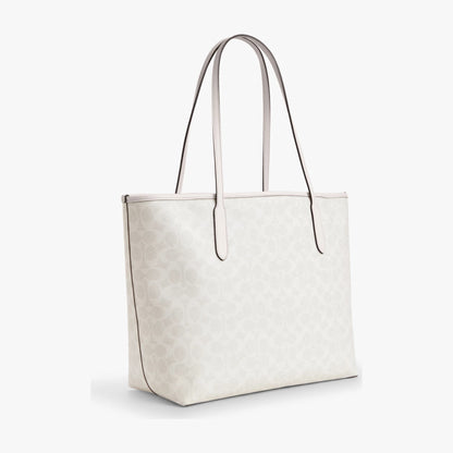 Coach City Tote Bag In Signature Canvas - Gold/White/Chalk