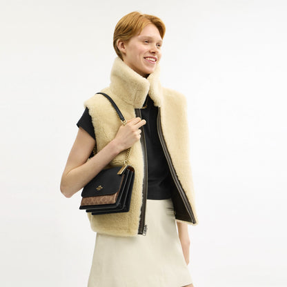 Coach Klare Crossbody Bag In Signature Canvas - Gold/Tan/Black Multi