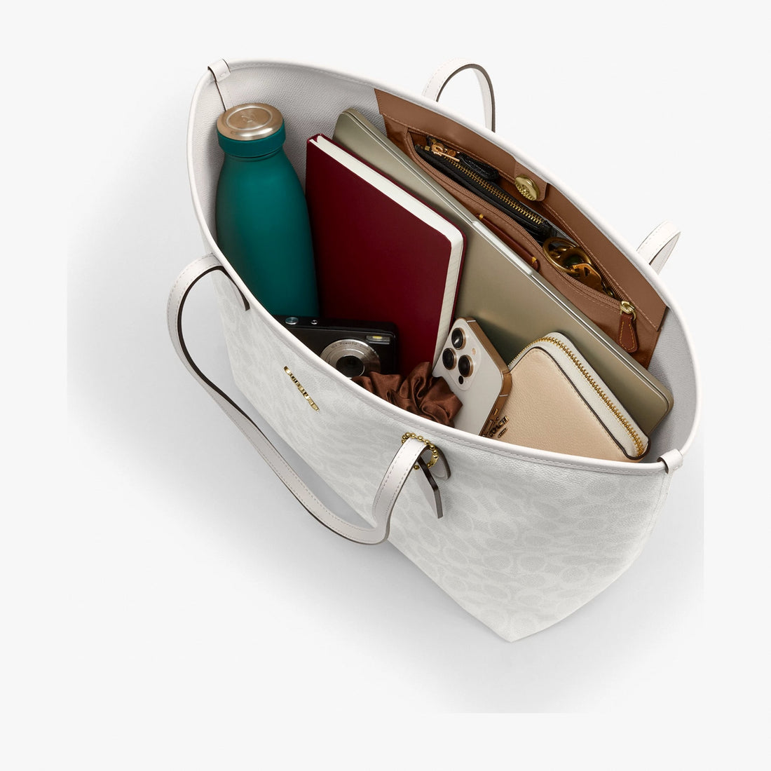 Coach City Tote Bag In Signature Canvas - Gold/White/Chalk