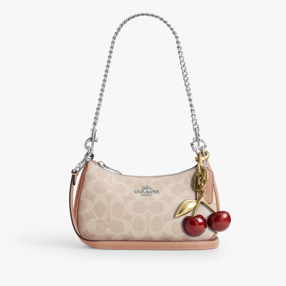 Coach Teri Mini Crossbody Bag In Signature Canvas - Silver/Sand/Taupe