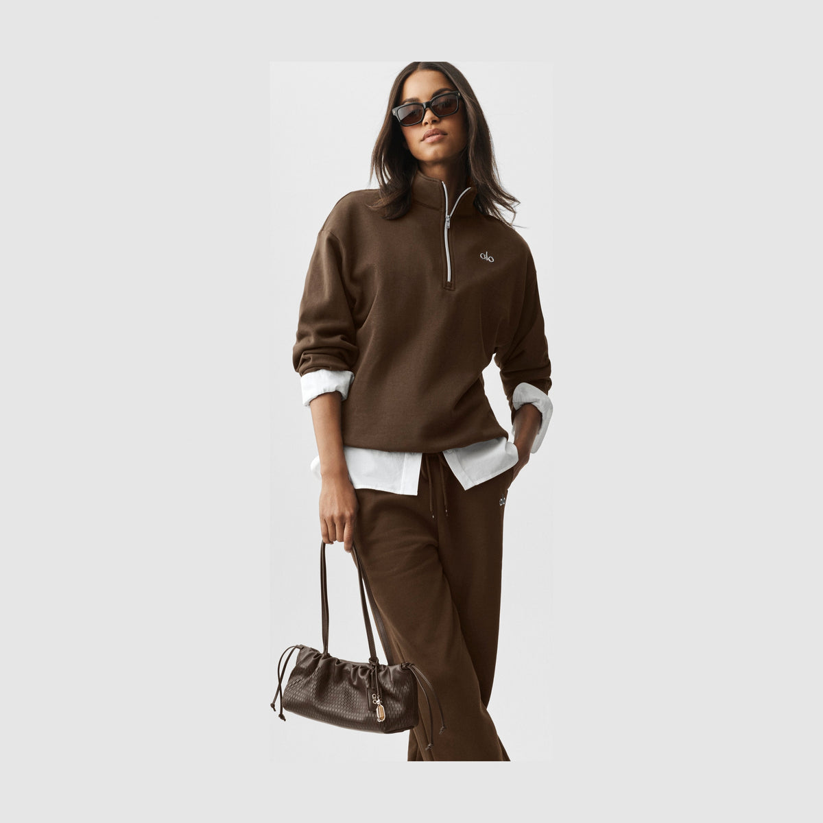 Alo Yoga Accolade 1/4 Zip Pullover - Espresso