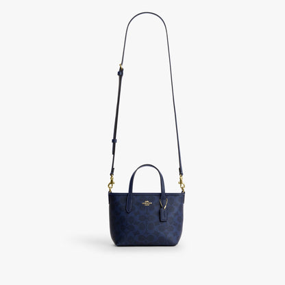 Coach City Mini Tote Bag In Signature Canvas - Gold/Navy