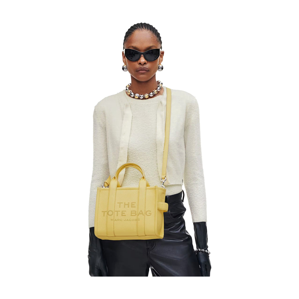 Marc Jacobs The Leather Small Tote Bag - CUSTARD