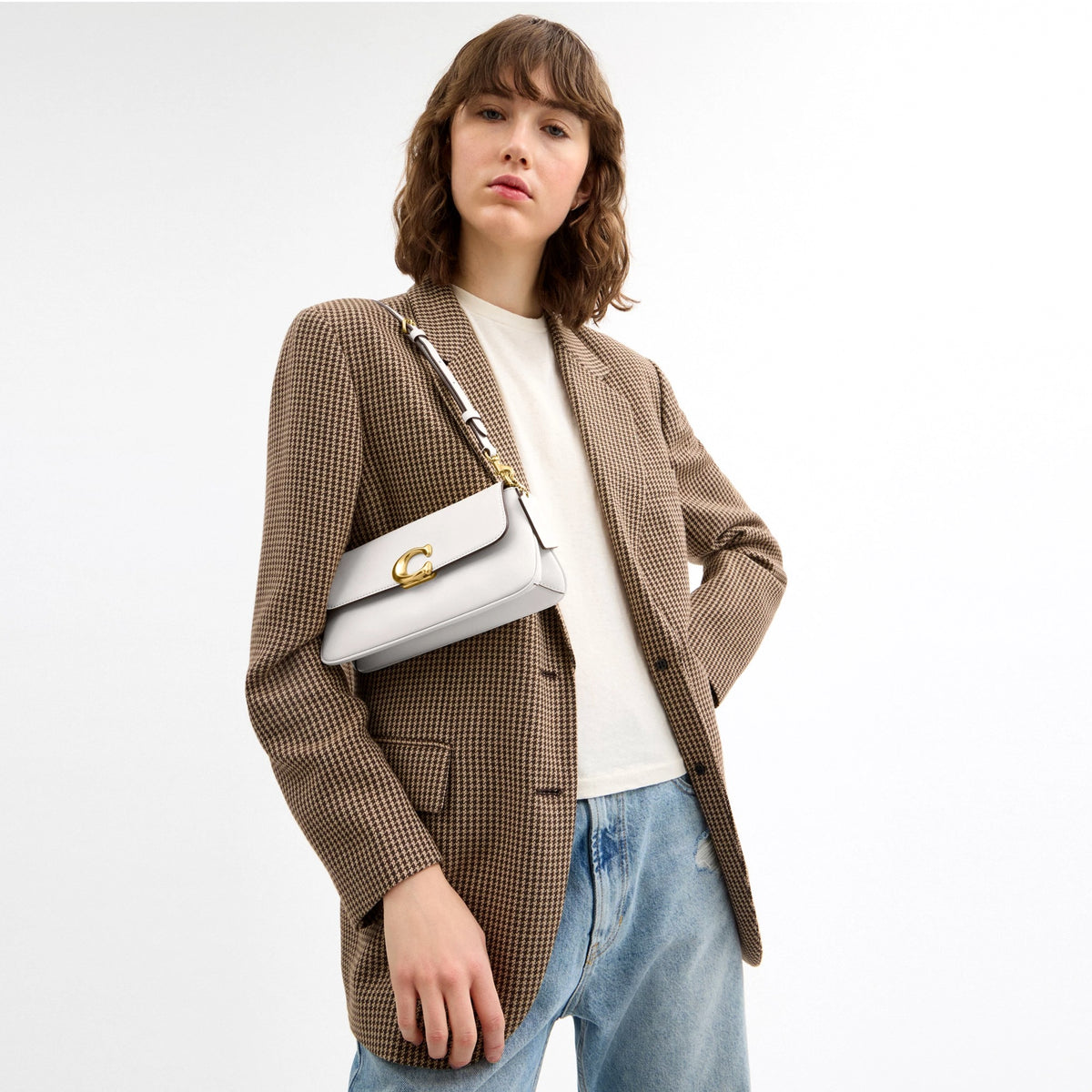 Coach Jet Shoulder Bag - Brass/Chalk