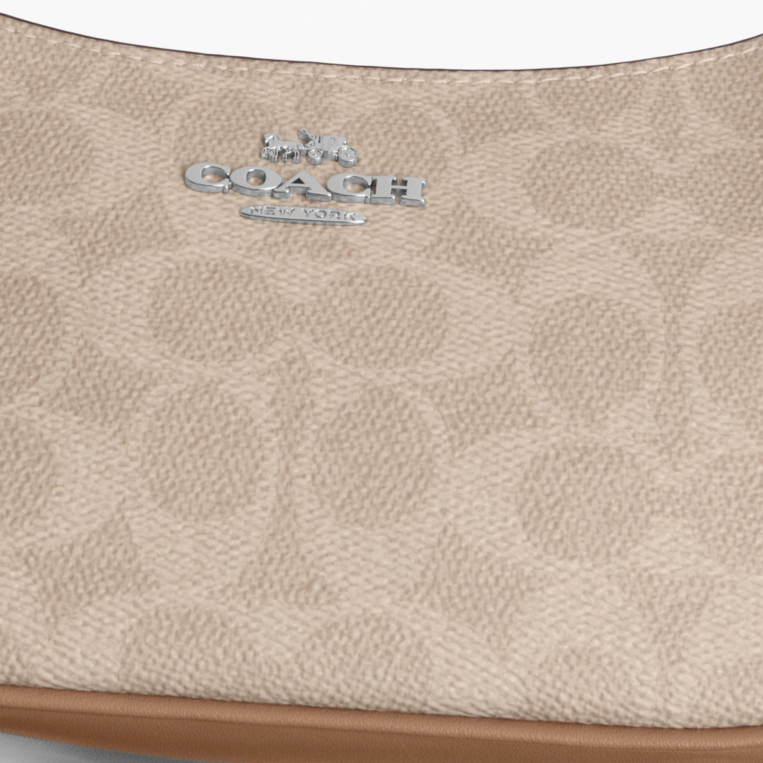Coach Teri Mini Crossbody Bag In Signature Canvas - Silver/Sand/Taupe