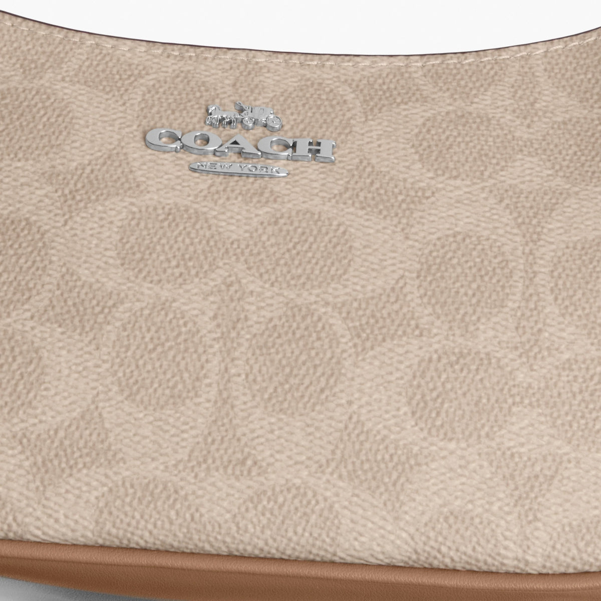 Coach Teri Mini Crossbody Bag In Signature Canvas - Silver/Sand/Taupe
