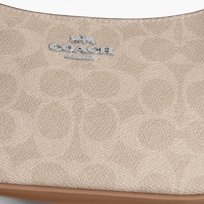 Coach Teri Mini Crossbody Bag In Signature Canvas - Silver/Sand/Taupe
