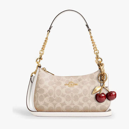 Coach Teri Shoulder Bag In Signature Canvas - Gold/Sand/Chalk