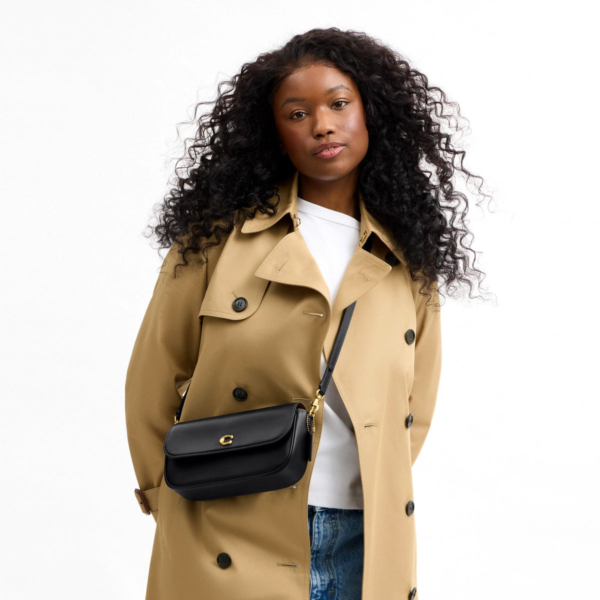 Coach Brook Flap Chain Bag - Brass/Black