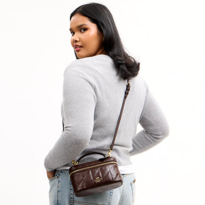 Coach Rainer Crossbody Bag 18 With Quilting - Gold/Maple