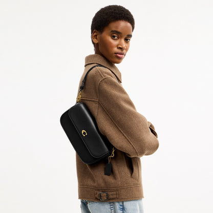 Coach Brook Flap Chain Bag - Brass/Black