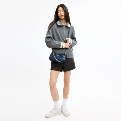Coach Teri Shoulder Bag With Quilting - Gold/Deep Blue