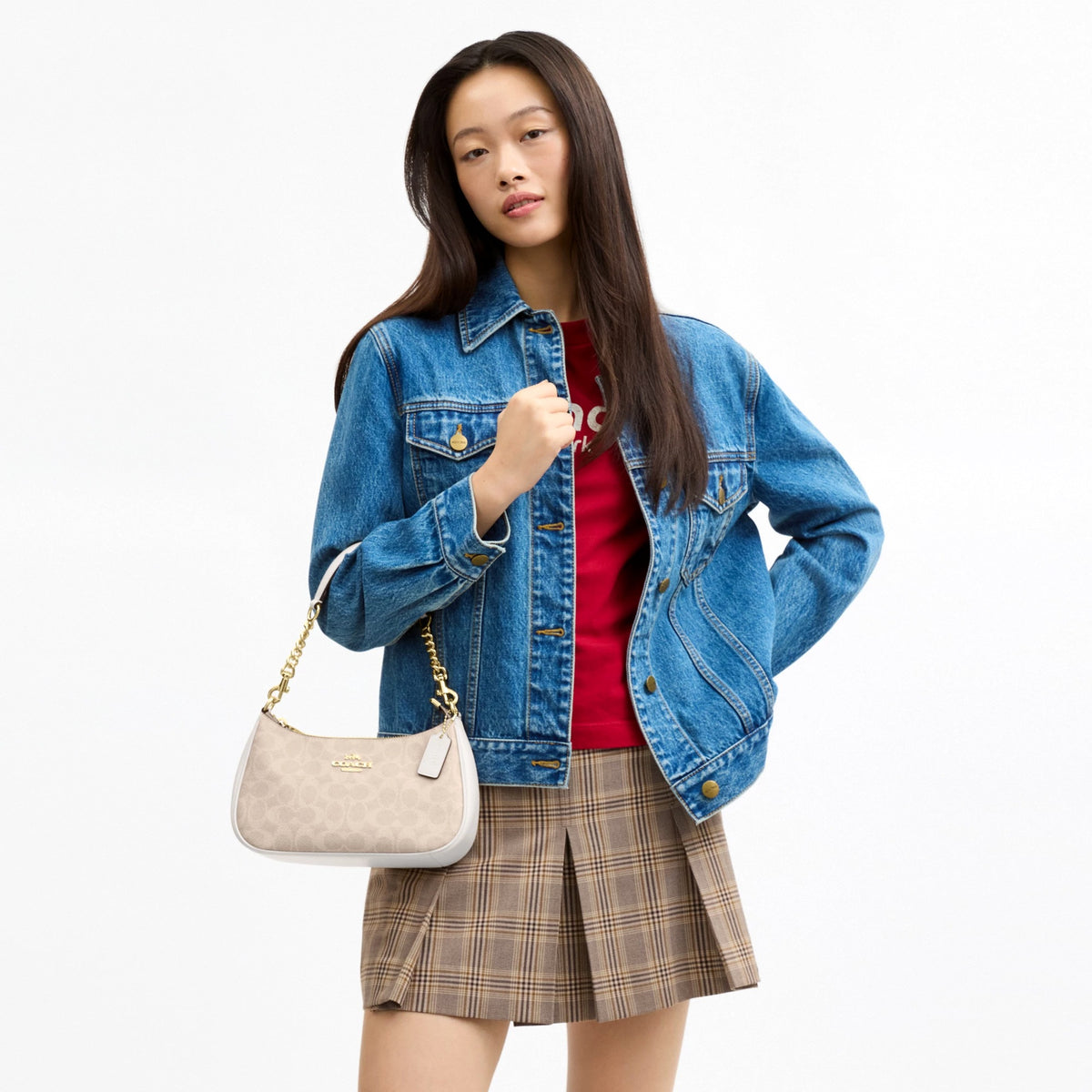 Coach Teri Shoulder Bag In Signature Canvas - Gold/Sand/Chalk