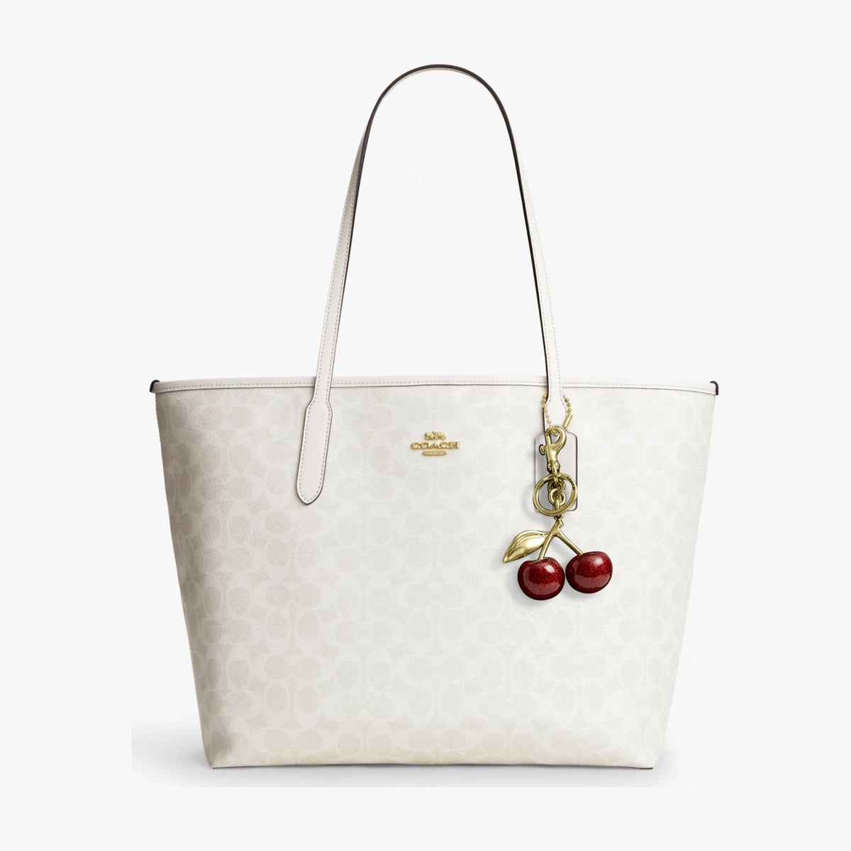 Coach City Tote Bag In Signature Canvas - Gold/White/Chalk