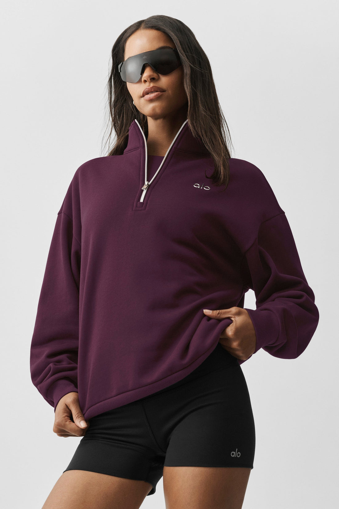 Alo Yoga Accolade 1/4 Zip Pullover - Rich Bordeaux