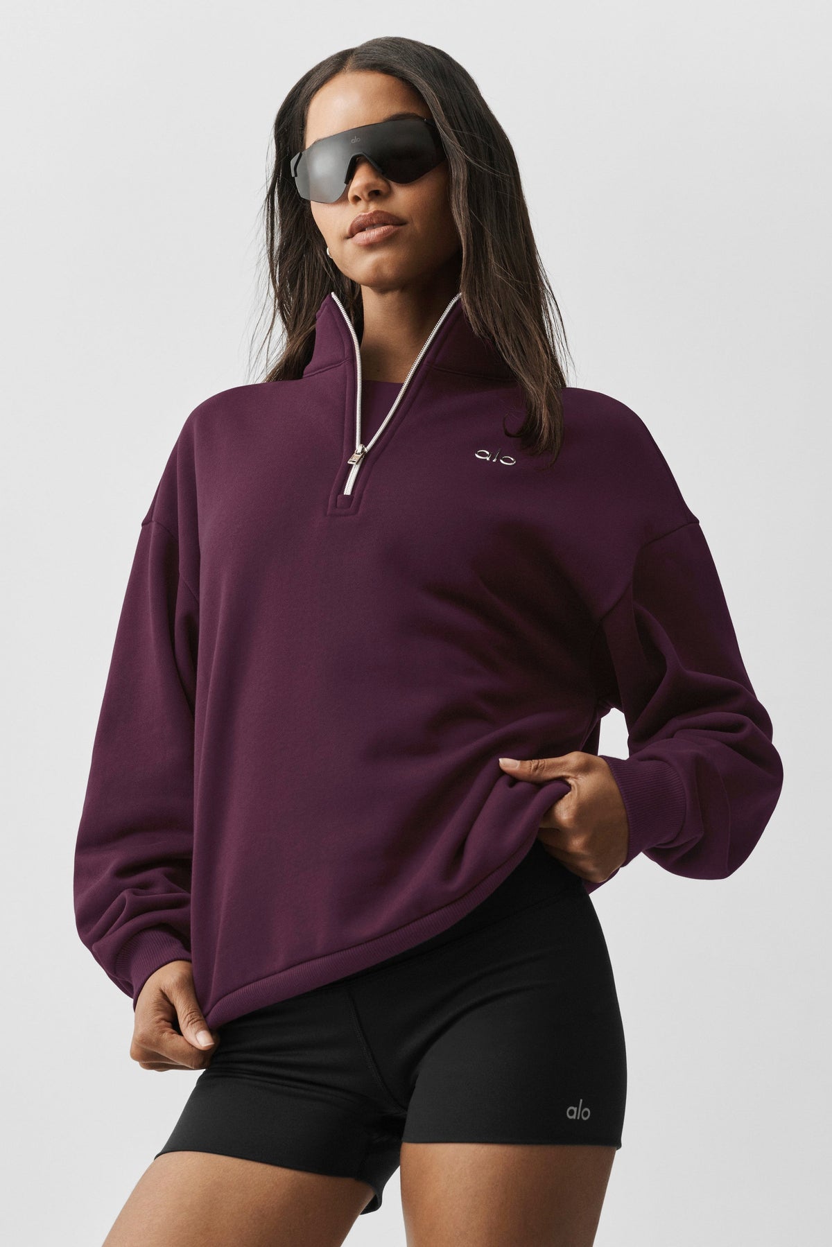 Alo Yoga Accolade 1/4 Zip Pullover - Rich Bordeaux