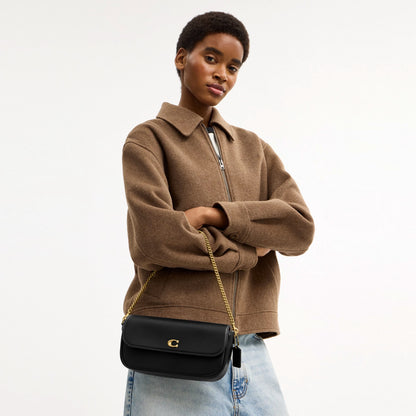 Coach Brook Flap Chain Bag - Brass/Black