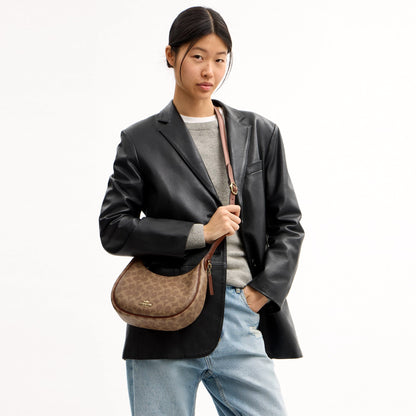 Coach Emily Shoulder Bag In Signature Canvas - Gold/Tan/Brown