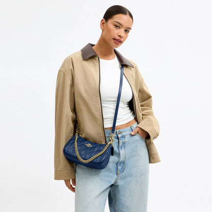 Coach Teri Shoulder Bag With Quilting - Gold/Deep Blue