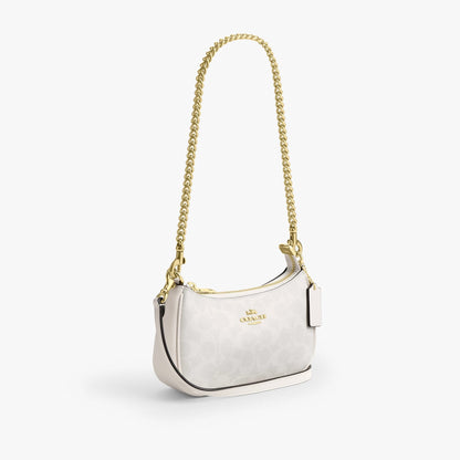 Coach Teri Mini Crossbody Bag In Signature Canvas - Gold/White/Chalk