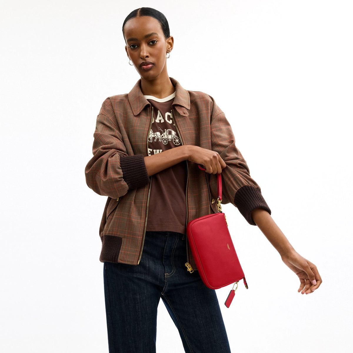 Coach Plaza Bag - Brass/Scarlet