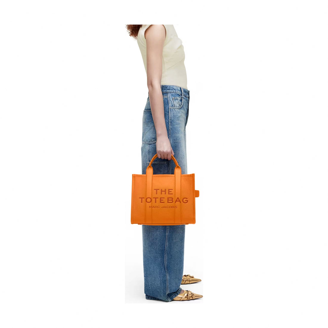 Marc Jacobs The Leather Medium Tote Bag - TANGERINE