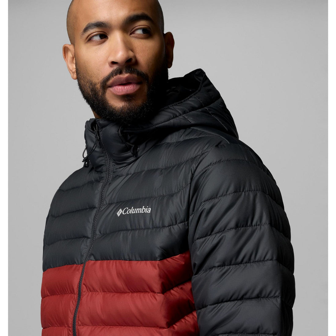 Columbia Men's Powder Lite II Hooded Jacket - Red Oxide, Shark
