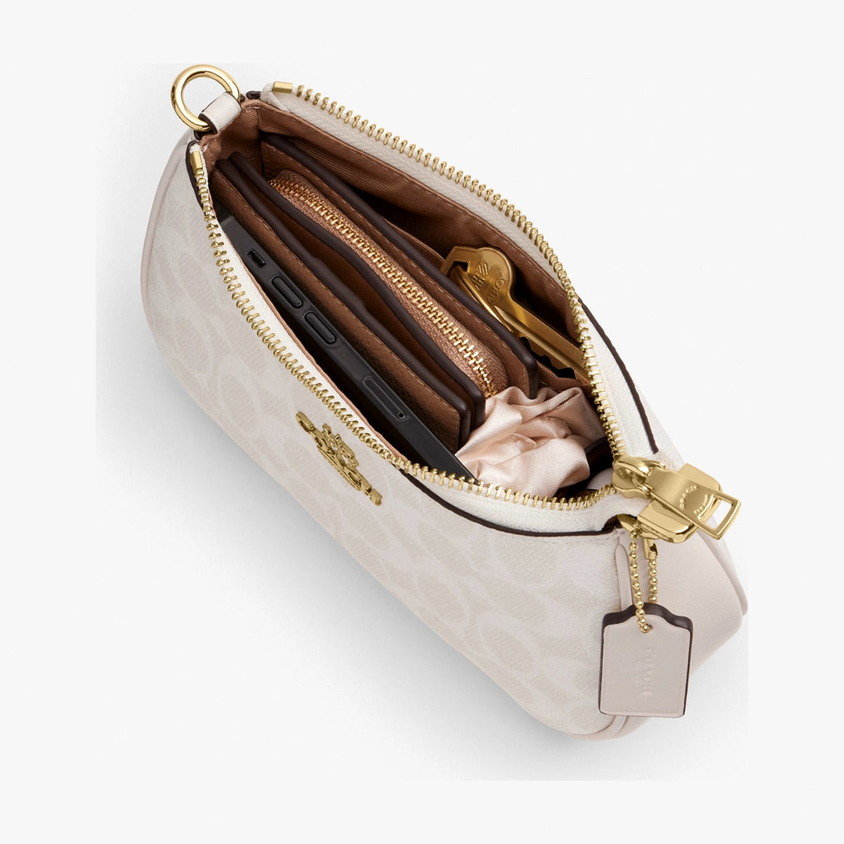 Coach Teri Mini Crossbody Bag In Signature Canvas - Gold/White/Chalk