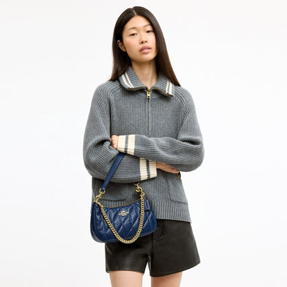 Coach Teri Shoulder Bag With Quilting - Gold/Deep Blue