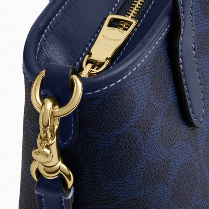 Coach City Mini Tote Bag In Signature Canvas - Gold/Navy