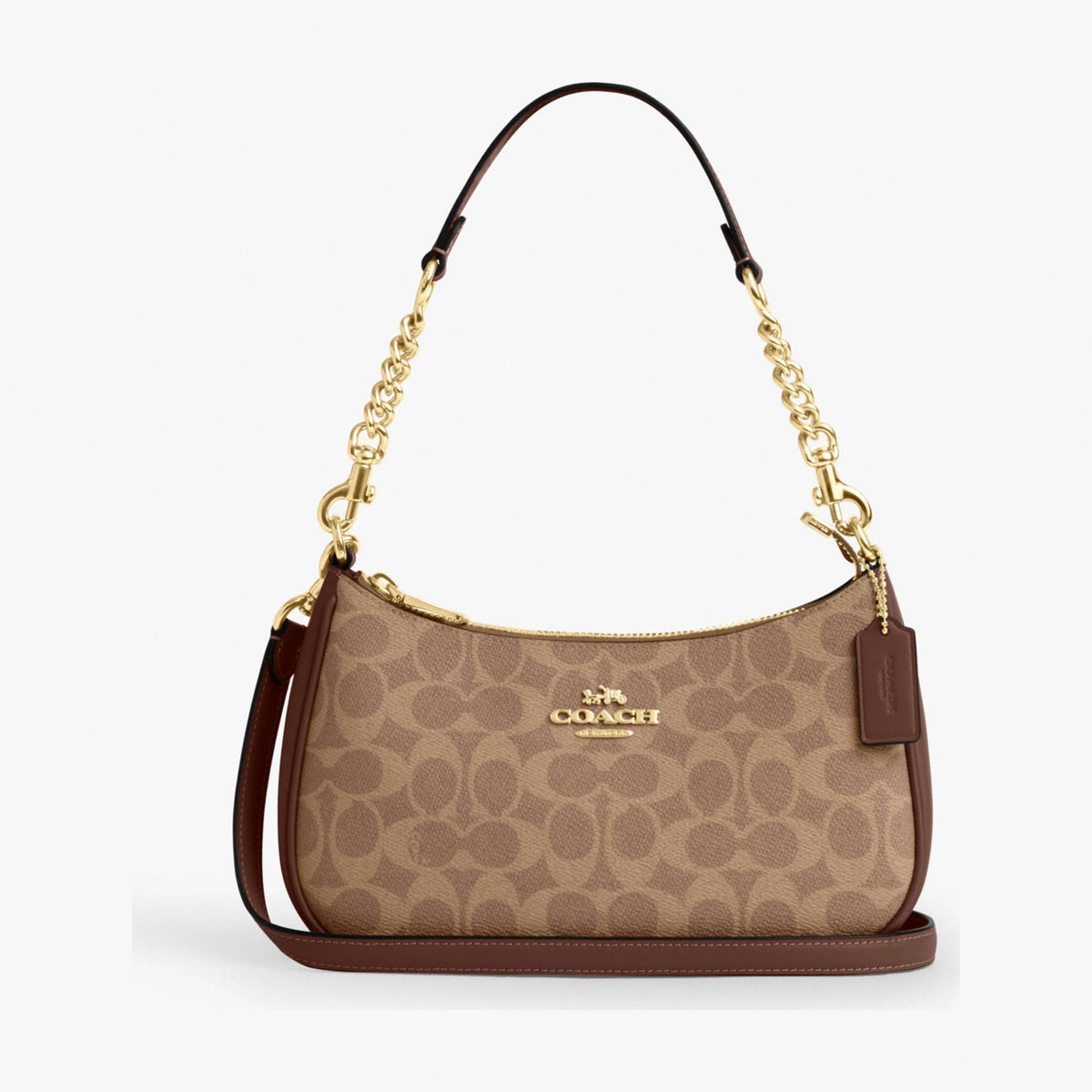 Coach Teri Shoulder Bag In Signature Canvas - Gold/Tan/Brown