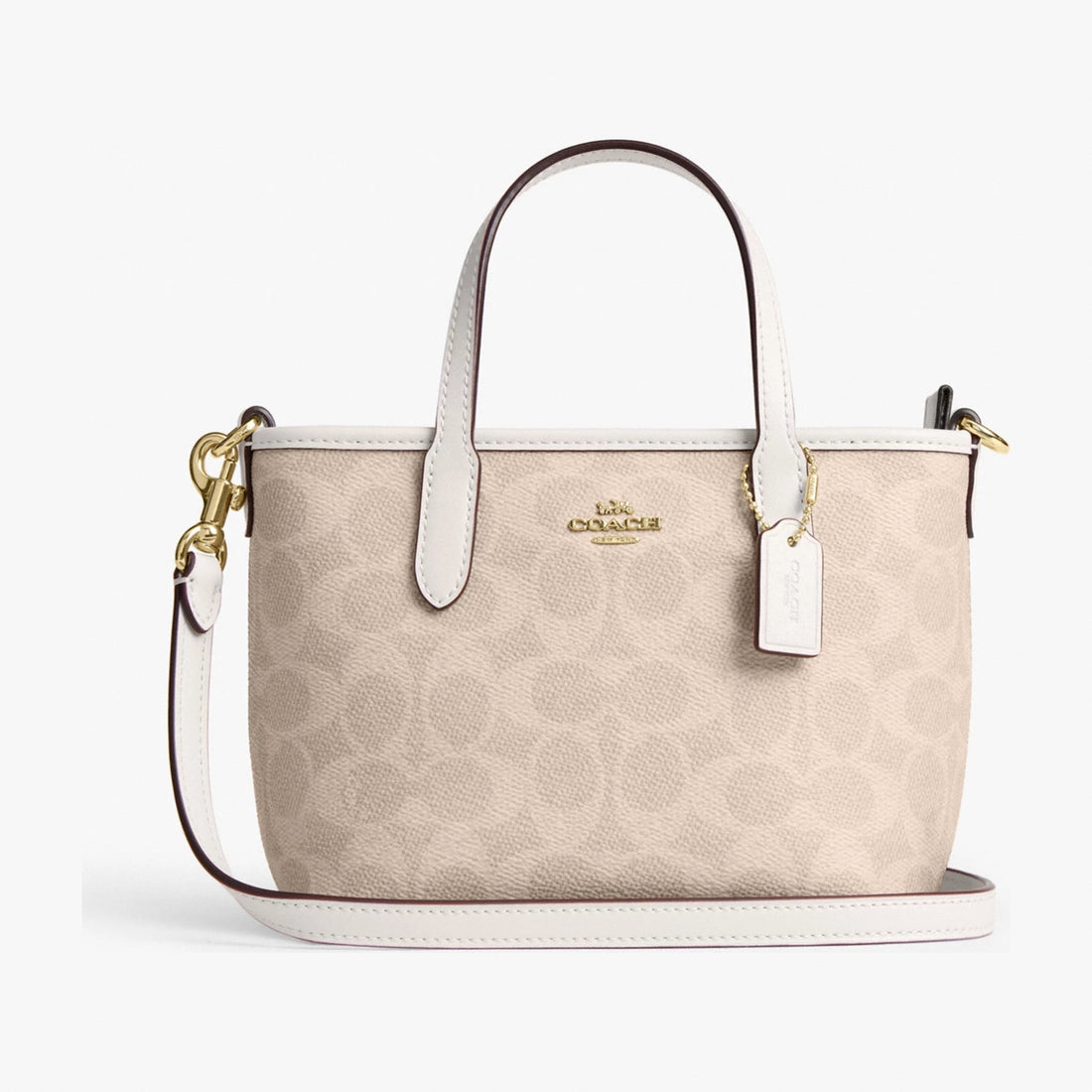 Coach City Mini Tote Bag In Signature Canvas - Gold/Sand/Chalk