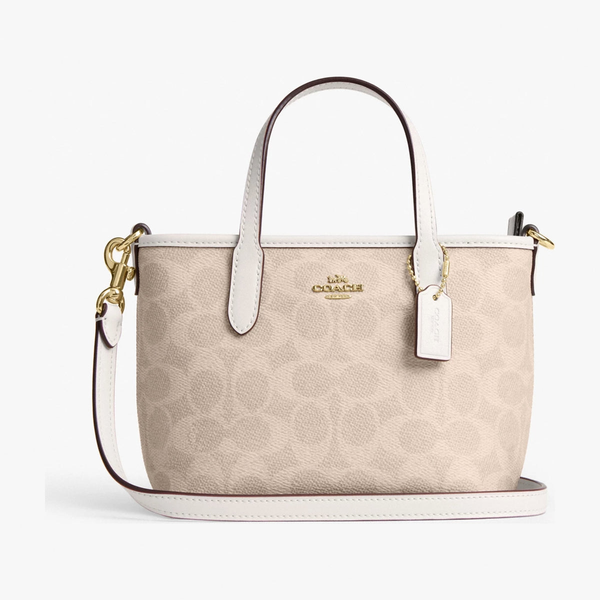 Coach City Mini Tote Bag In Signature Canvas - Gold/Sand/Chalk