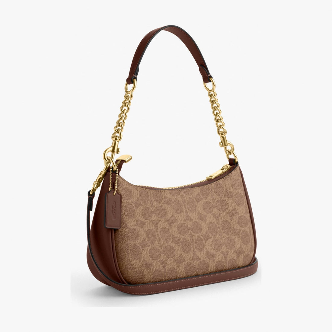 Coach Teri Shoulder Bag In Signature Canvas - Gold/Tan/Brown