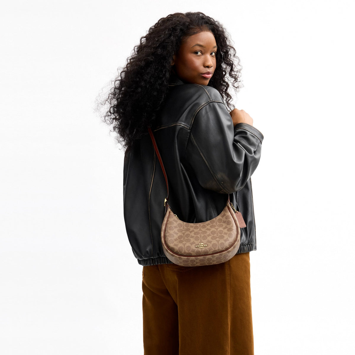 Coach Emily Shoulder Bag In Signature Canvas - Gold/Tan/Brown