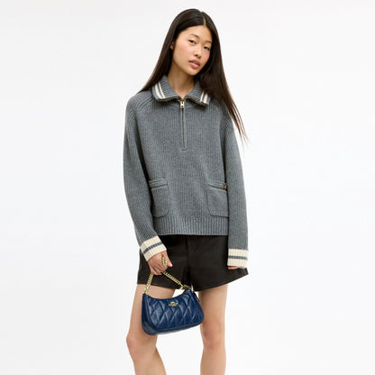 Coach Teri Shoulder Bag With Quilting - Gold/Deep Blue