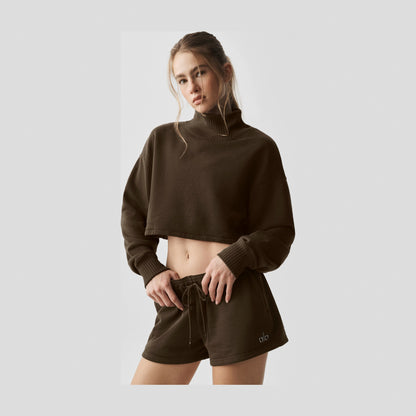 Alo Yoga Cropped Serenity Coverup - Espresso