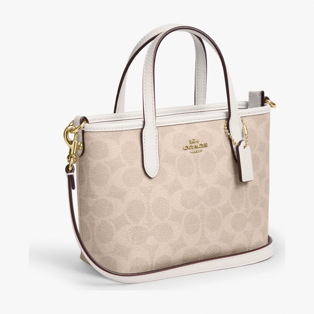 Coach City Mini Tote Bag In Signature Canvas - Gold/Sand/Chalk