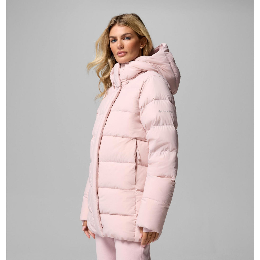 Columbia Women's Amaze Puff Mid Hooded Jacket - Mineral Pink