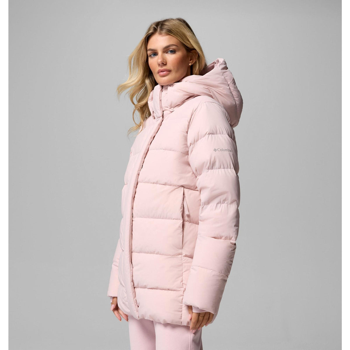 Columbia Women's Amaze Puff Mid Hooded Jacket - Mineral Pink