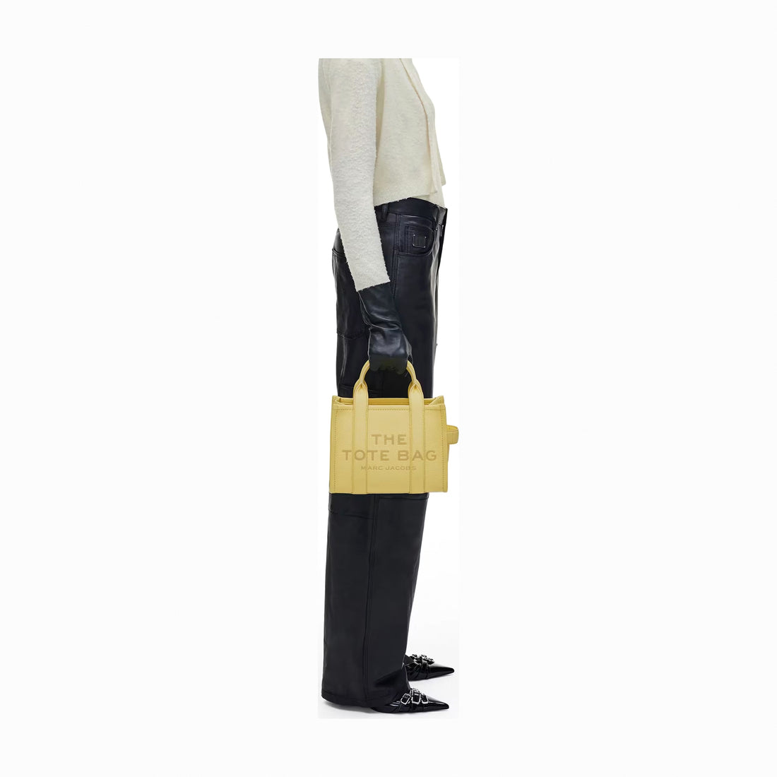 Marc Jacobs The Leather Small Tote Bag - CUSTARD