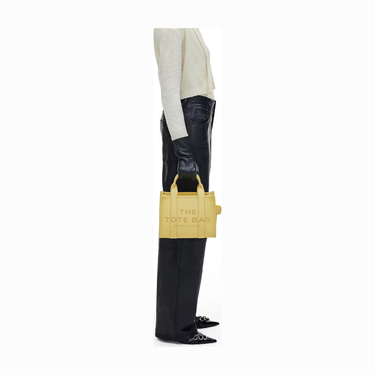 Marc Jacobs The Leather Small Tote Bag - CUSTARD
