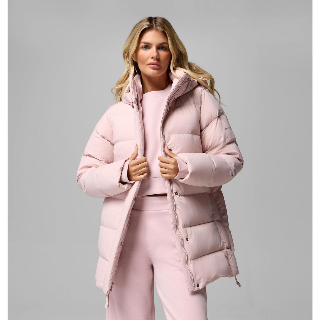 Columbia Women's Amaze Puff Mid Hooded Jacket - Mineral Pink